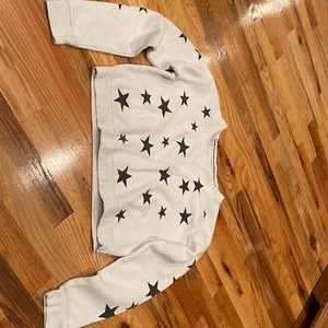 Crop top stared pullover sweater